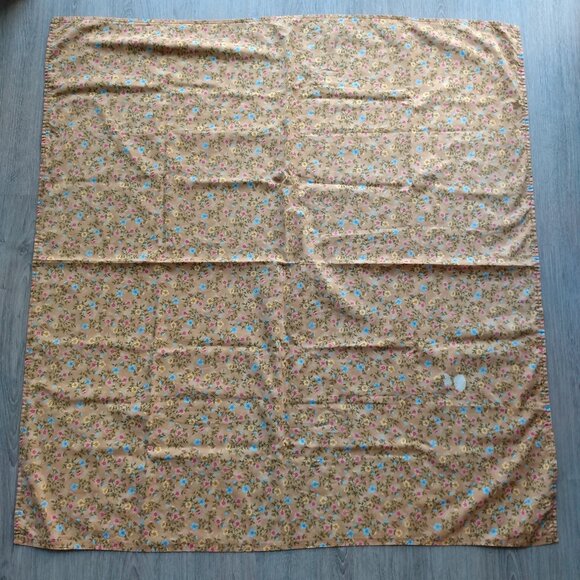 Vintage Tablecloth Homesewn Ditsy Pink Yellow Blue Flowers Country Floral - Picture 1 of 8
